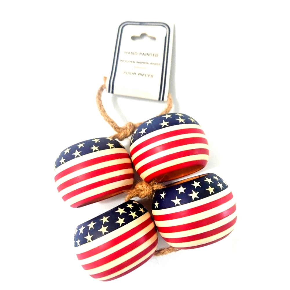 Hand-Painted Patriotic Napkin Rings